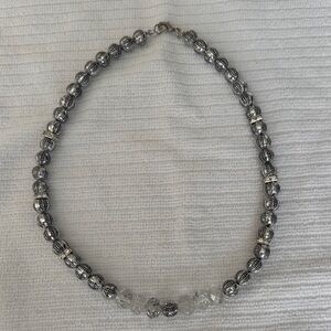 Elegant Silver Beaded Necklace 19”